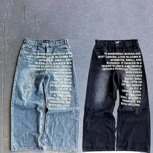 Men's Casual Loose Wide-leg Straight Pants by GJG Denim
