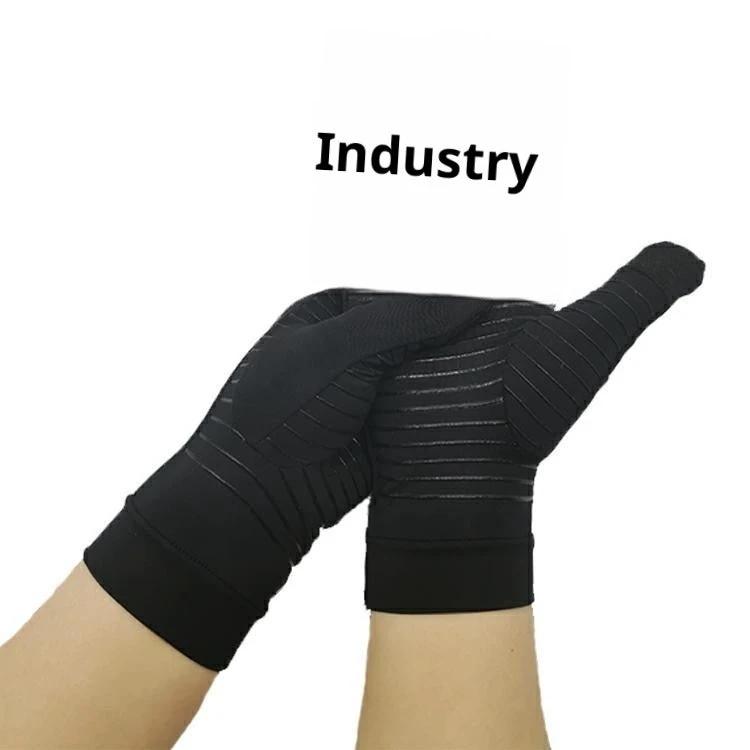 Copper Fiber Pressure Full Finger Touch Screen Gloves For Men by GJG Denim