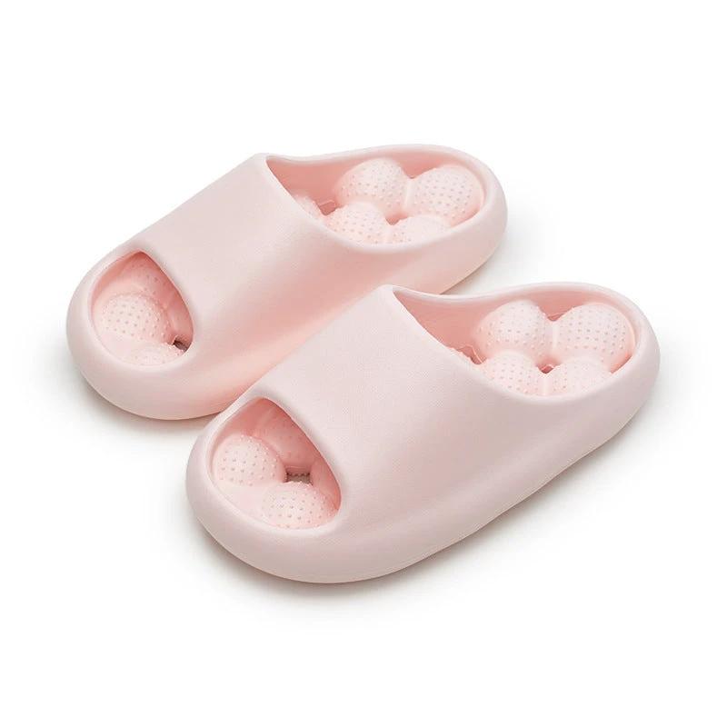 Ball Massage Sole Design Bathroom Slippers Women's House Shoes Indoor Non-Slip Floor Home Slippers Summer by GJG Denim