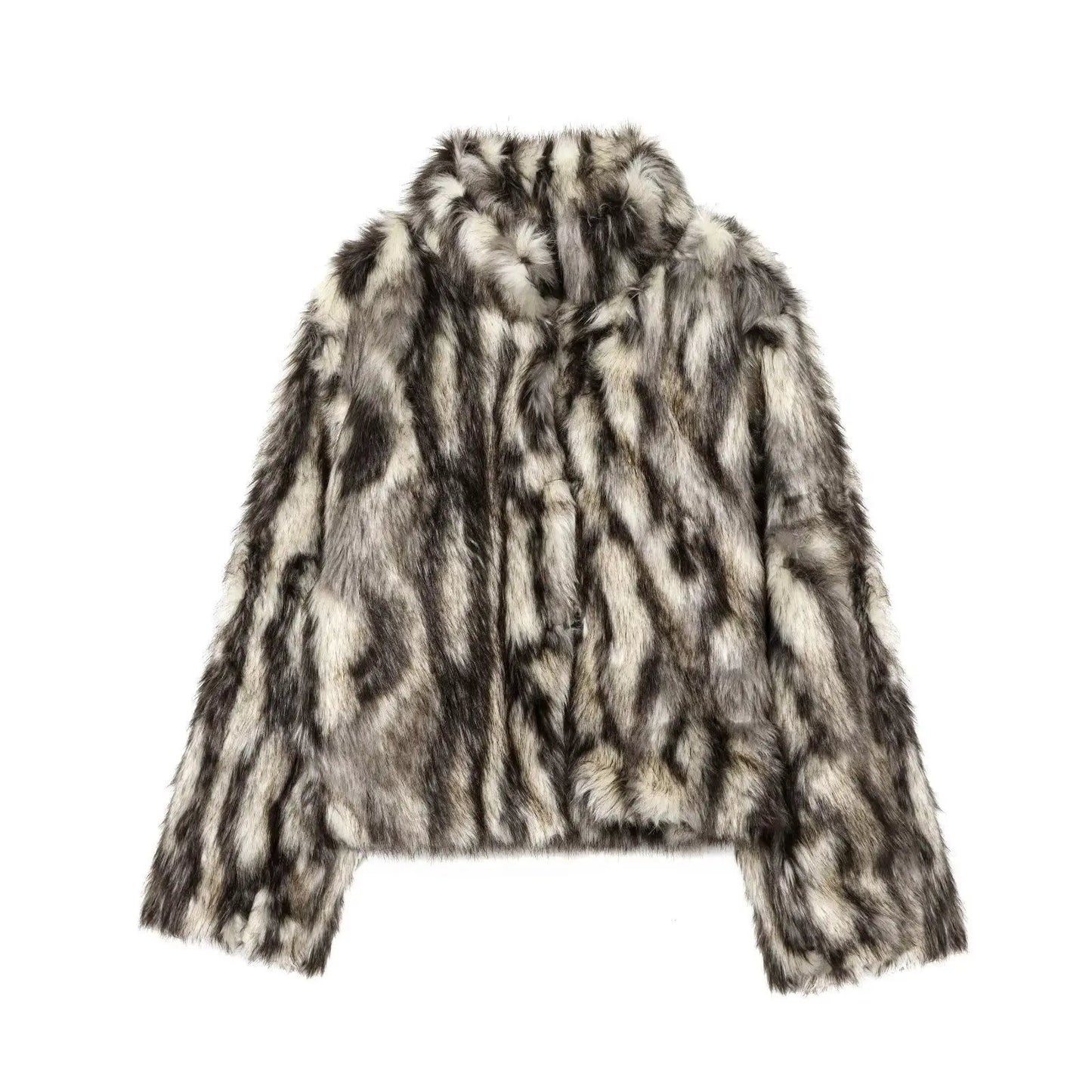 Fashionable Slightly Mature Faux Fur Coat Jacket by GJG Denim