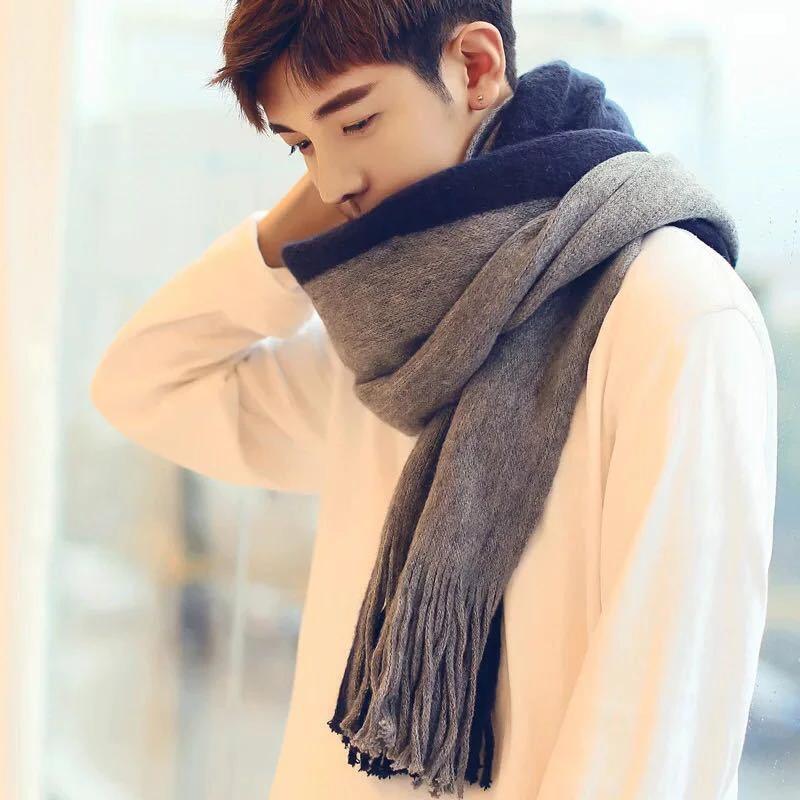 Men's Cashmere Color Matching Scarf by GJG Denim