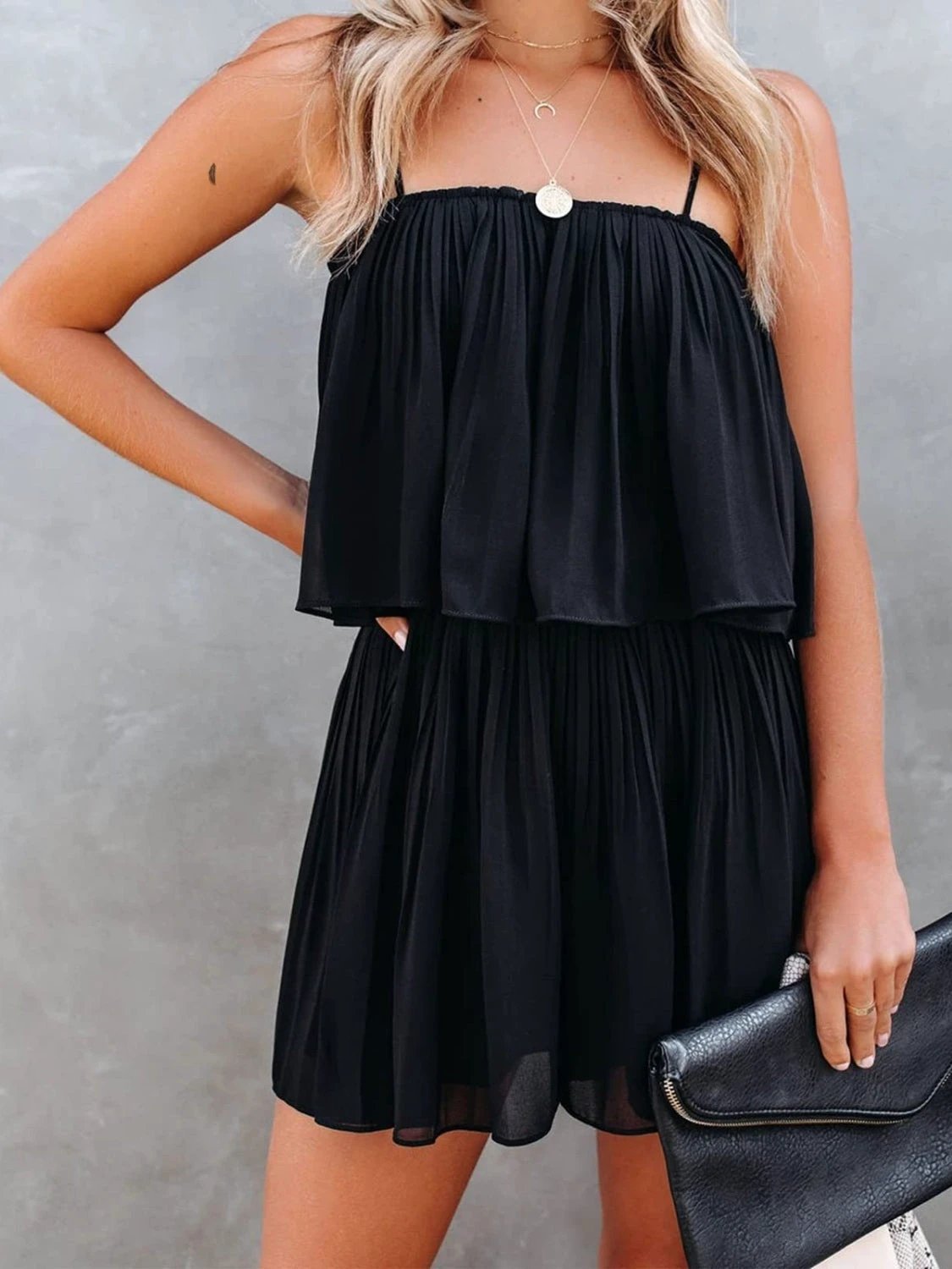 Ruched Spaghetti Strap Romper by Lady Ros