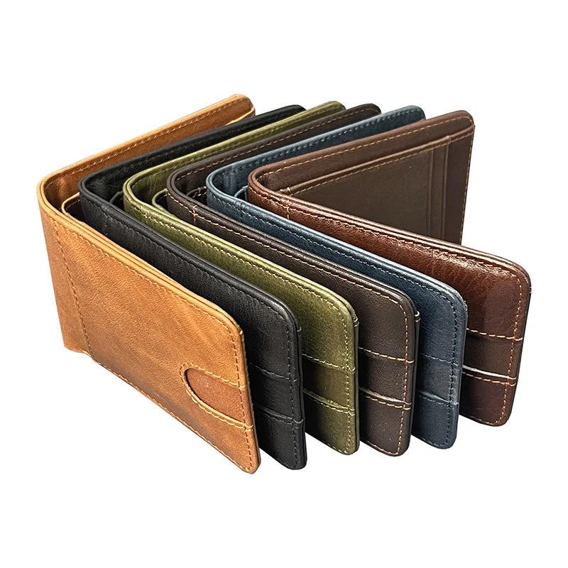 Oil-waxed Leather Wallet For Men by GJG Denim