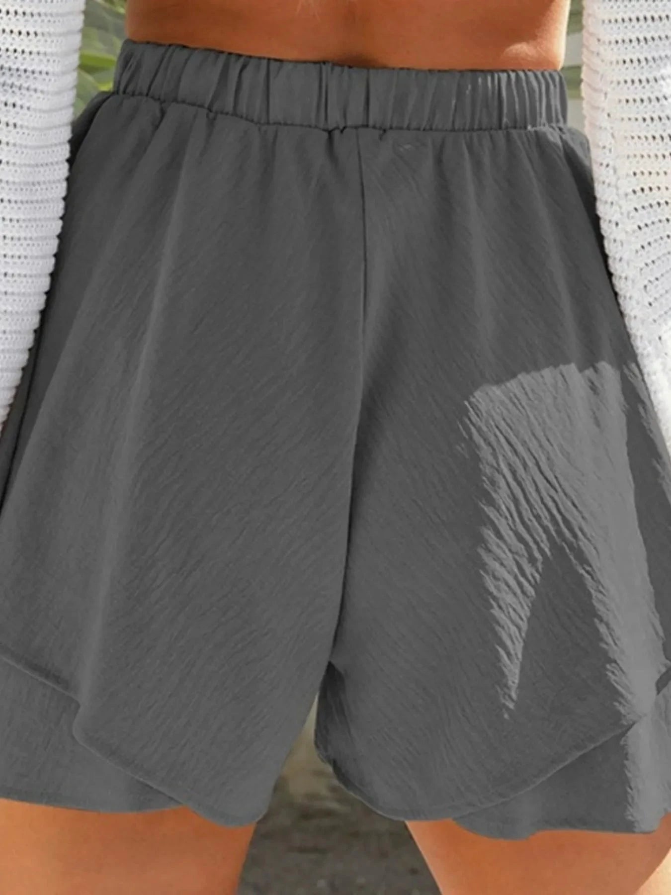High-Waisted Elastic Waistband Layered Shorts by Lady Ros