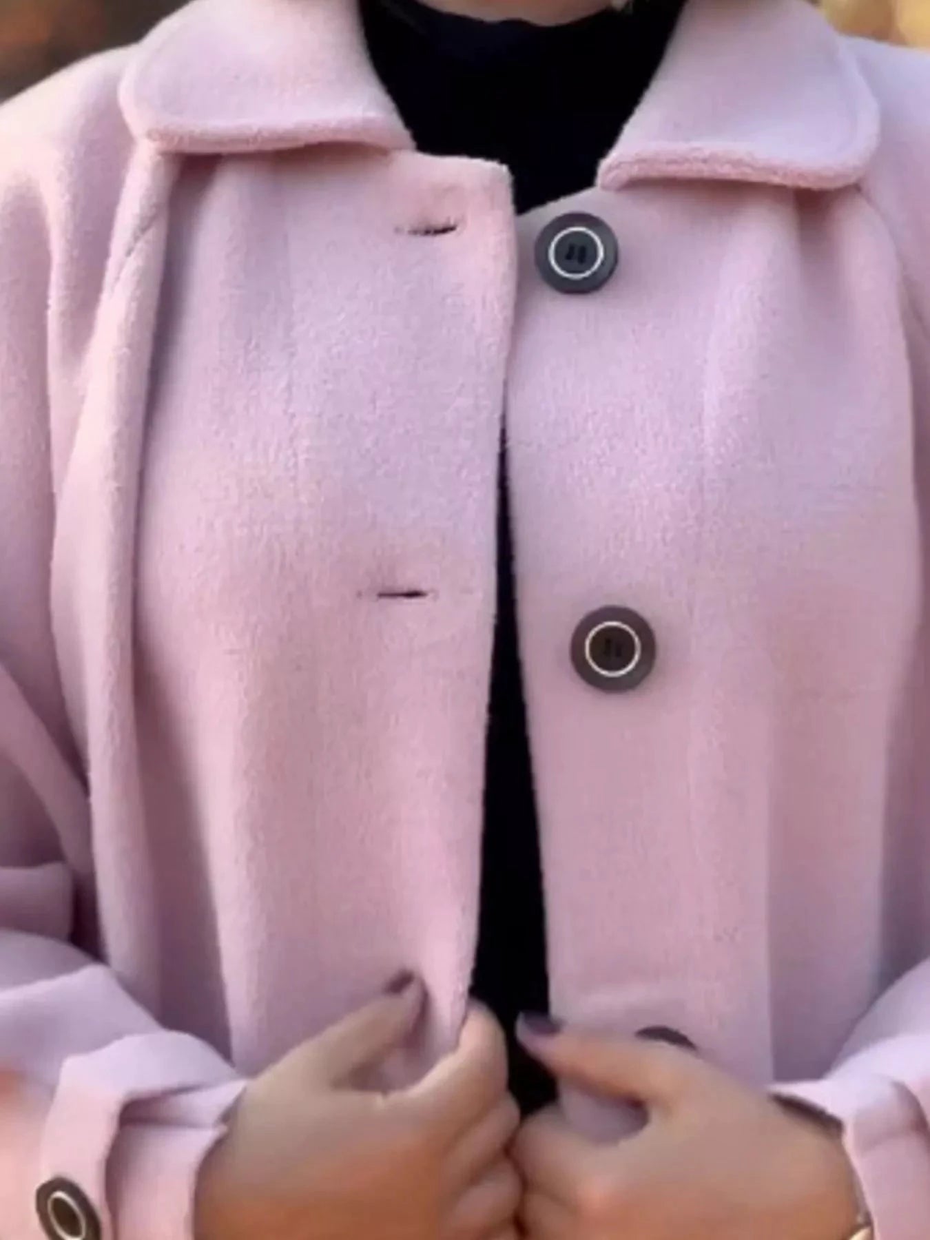 Full Size Button-Front Raglan Sleeve Coat Plus Size by Lady Ros