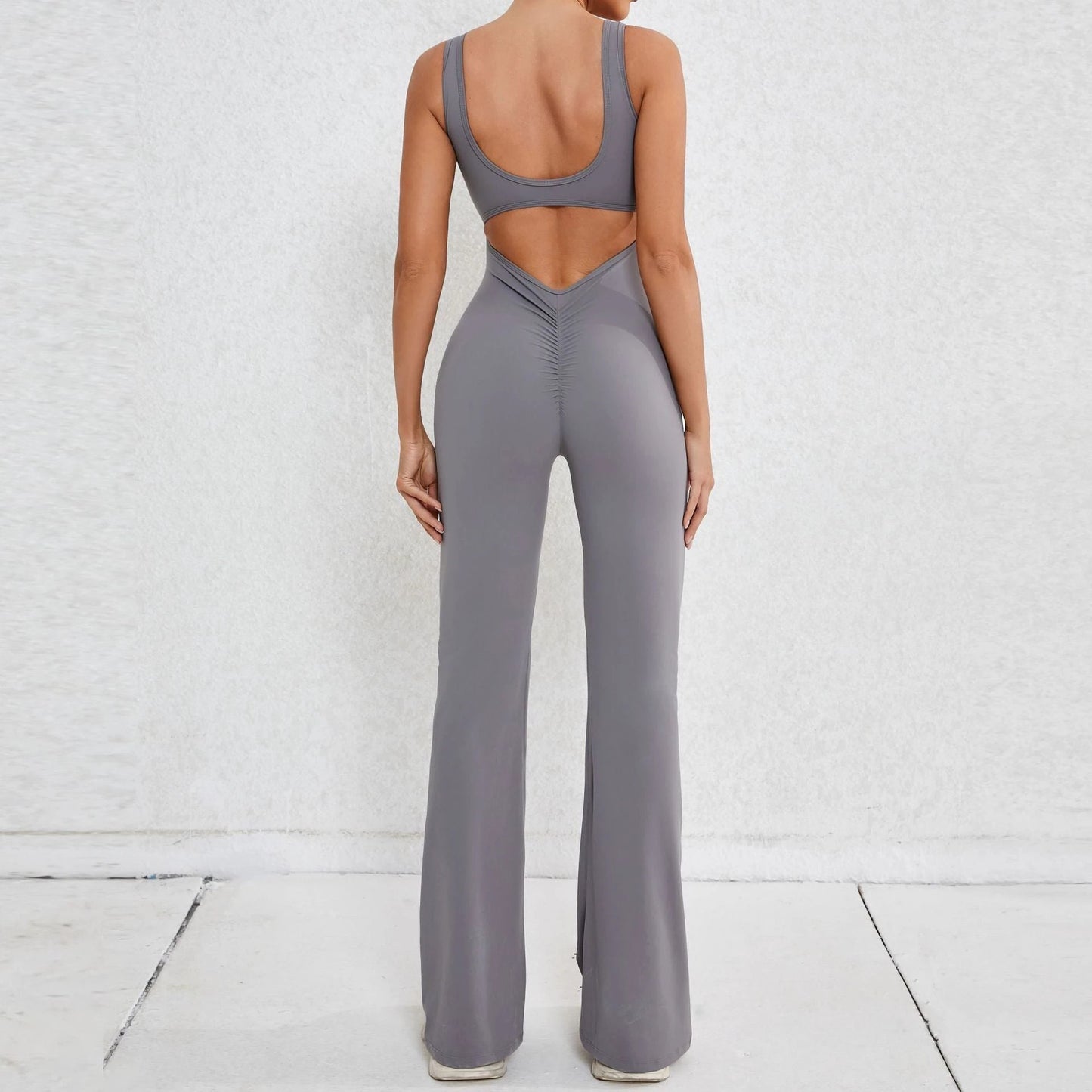 Hollow-out Beauty Back Sports Workout Clothes Jumpsuit by GJG Denim