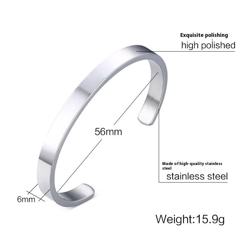 Stainless Steel Glossy Bracelet With Drill by GJG Denim