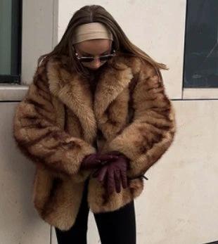Street Fur Coat Short Women's Top Warm by GJG Denim