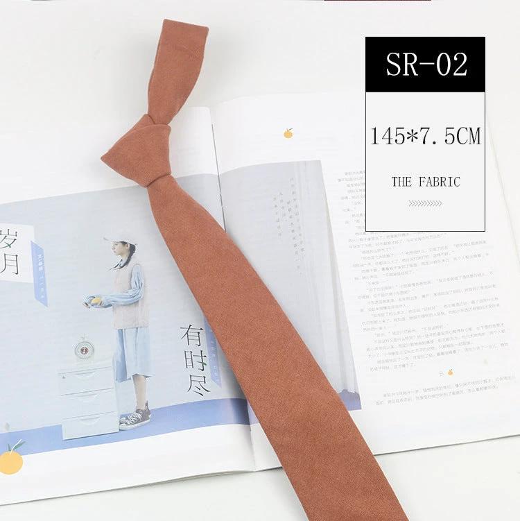 Casual Suede Solid Color 7cm Tie by GJG Denim