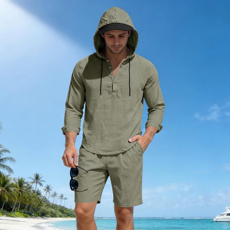Lightweight Breathable Loose-fit Linen Men's Suit by GJG Denim