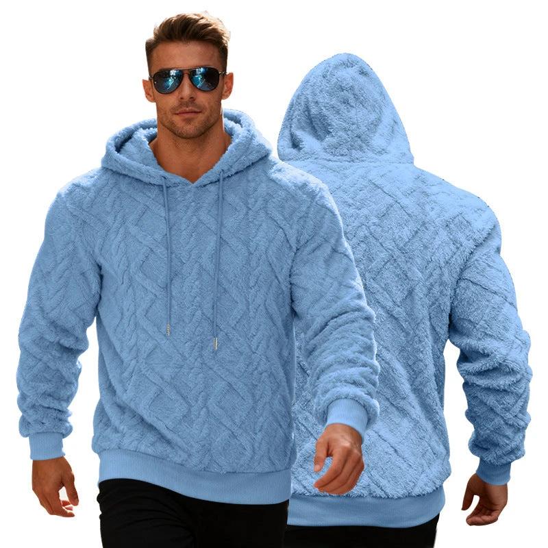 Men's Casual Heavy Double-sided Loose Pullover Hoodie by GJG Denim