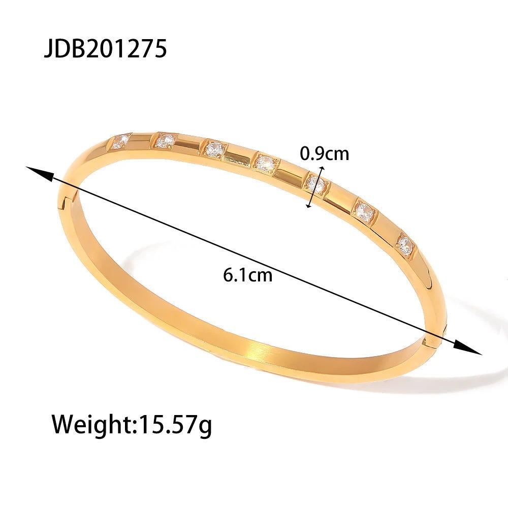 European And American Stainless Steel Zircon Bracelet High Sense by GJG Denim