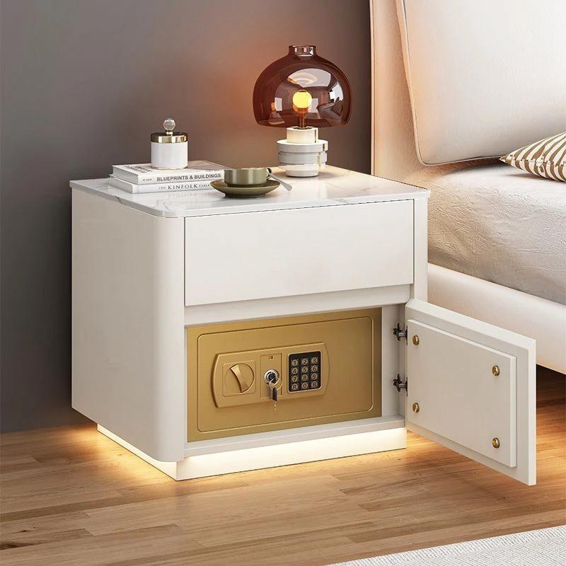 Bedroom Multi-functional Smart Safe Bedside Table Wireless Integrated Charging Safe by GJG Denim