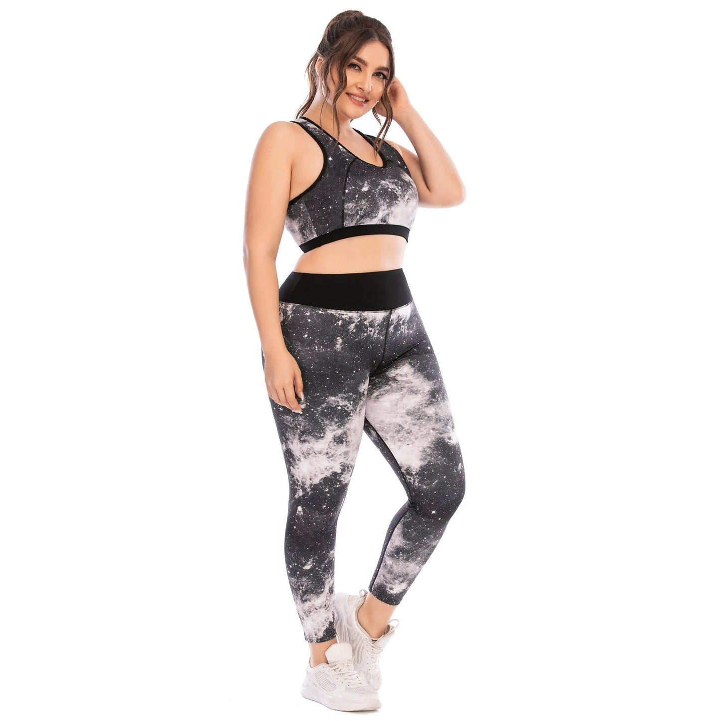 Workout Clothes Suit Plus Size Yoga Clothes Tight-fitting Pants Sports Bra by GJG Denim