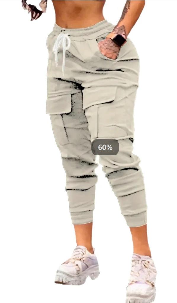 Plus Size Fashion Drawstring Bag Pocket Casual Working Pants by GJG Denim