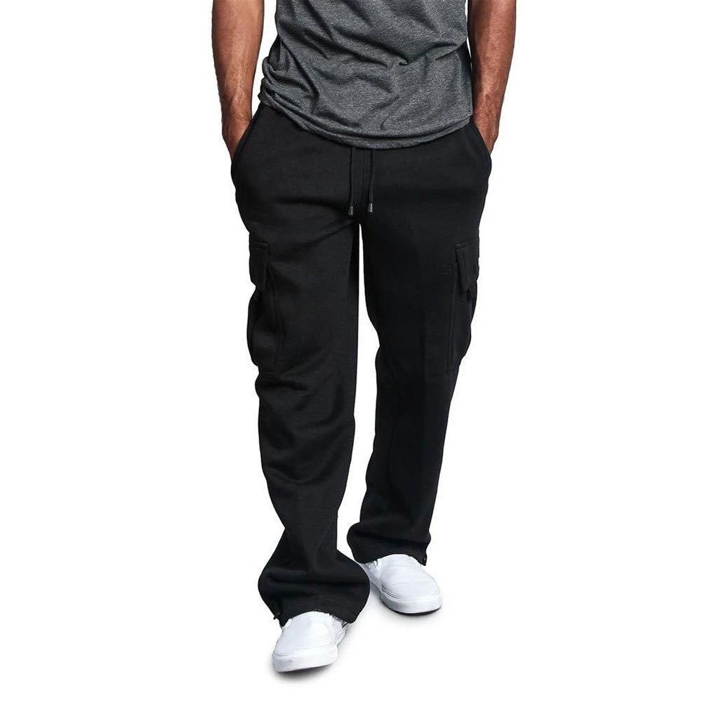 Men's Casual Multi Pocket Cargo Sweatpants by GJG Denim