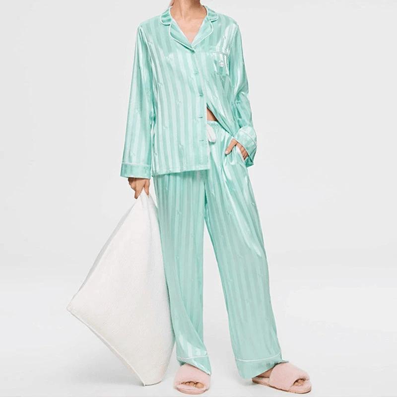Ins Style Mint striped Pajamas by GJG Denim