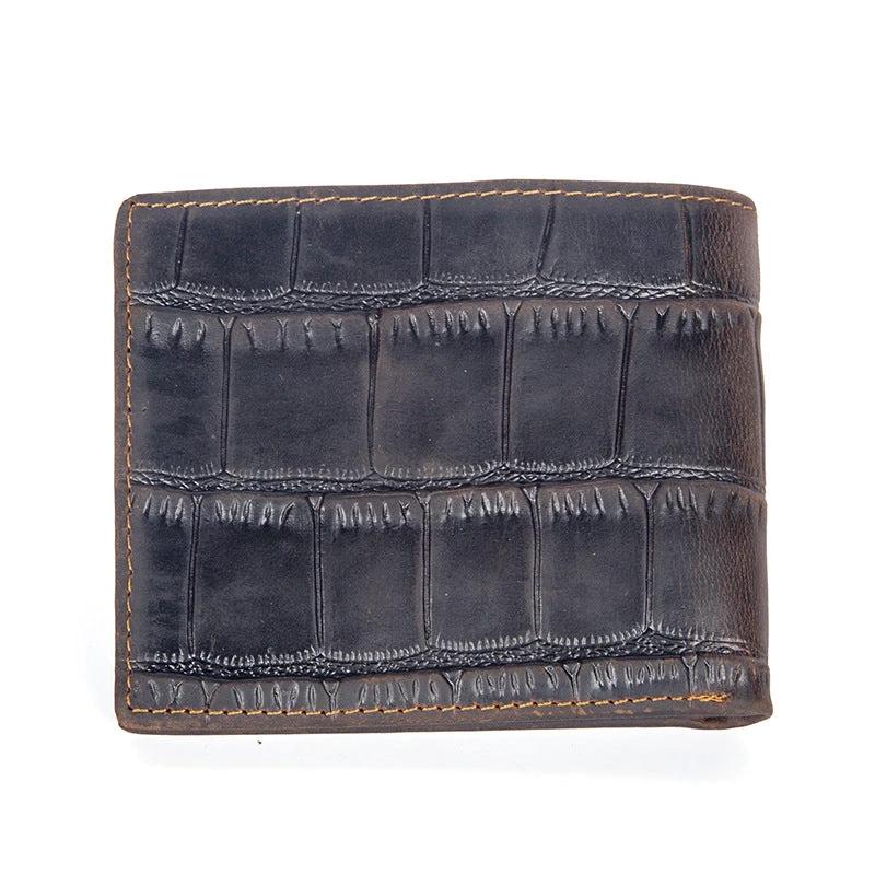Horizontal First-layer Cowhide Wallet For Men by GJG Denim