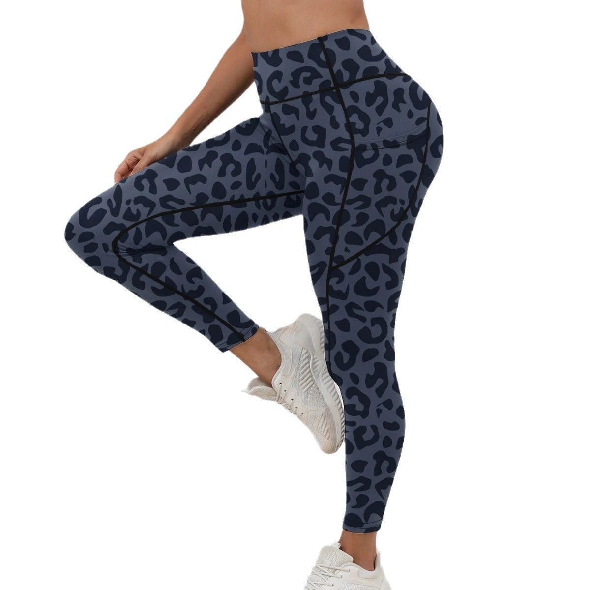 Leopard-print High-waisted Leggings For Women by GJG Denim
