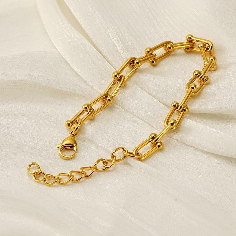 Stainless Steel Gold-plated Bracelet For Men by GJG Denim