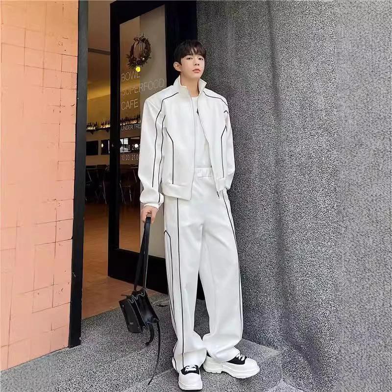 Men's Casual Wide-leg Pants Sports Suit by GJG Denim