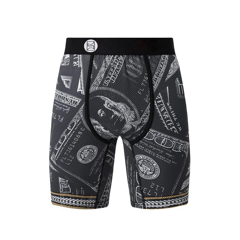 Cartoon Printed Quick-dry Men's Sports Fitness Extended Underwear by GJG Denim