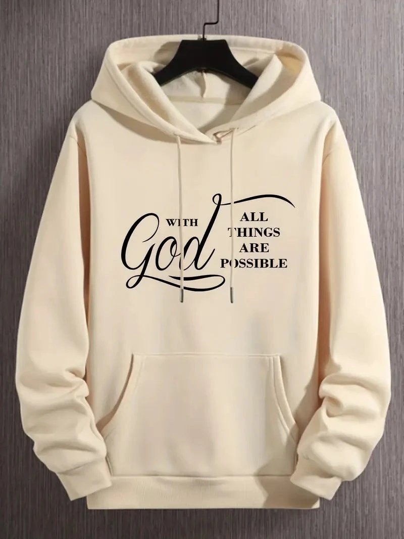 Men's "With God All Things Are Possible" Hoodies by GJG Denim