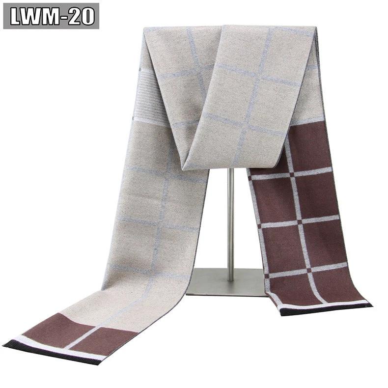 Men's Cashmere Autumn And Winter Business Plaid Scarf by GJG Denim