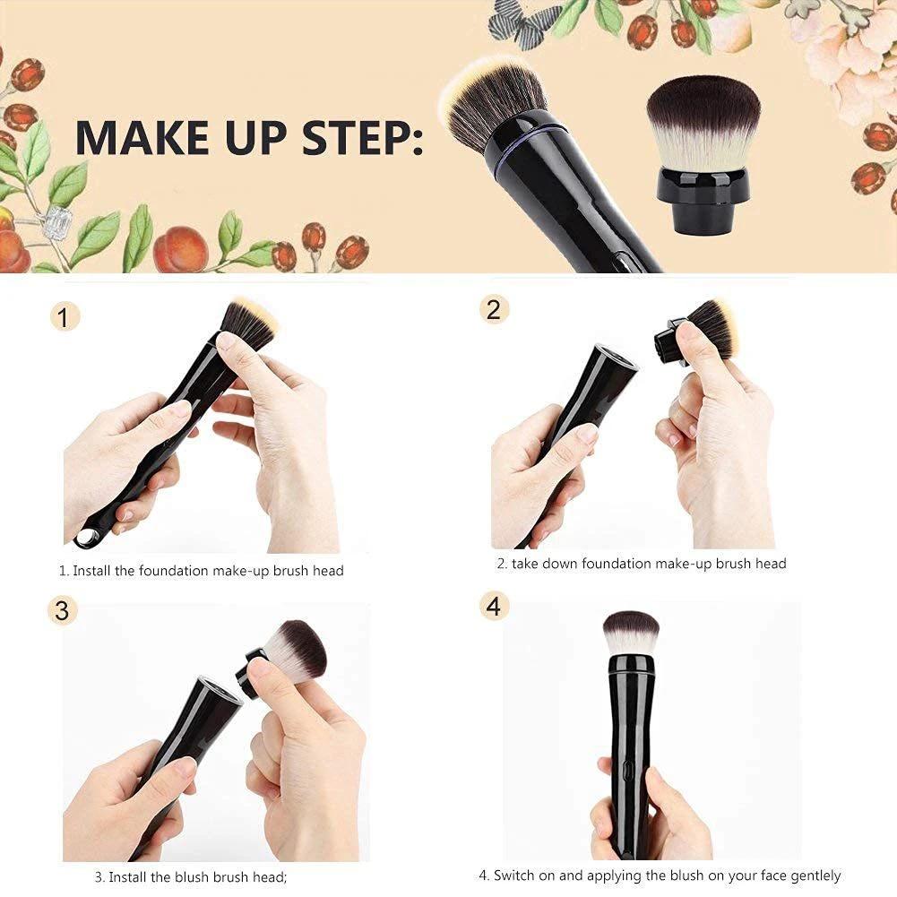 Popular Makeup Tools Portable Travel Cosmetic Electric Handle Makeup Brushes Blush Powder Foundation Single Makeup Brush by GJG Denim
