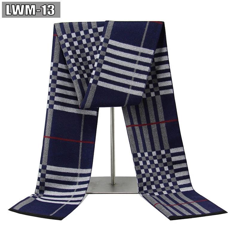Men's Cashmere Autumn And Winter Business Plaid Scarf by GJG Denim