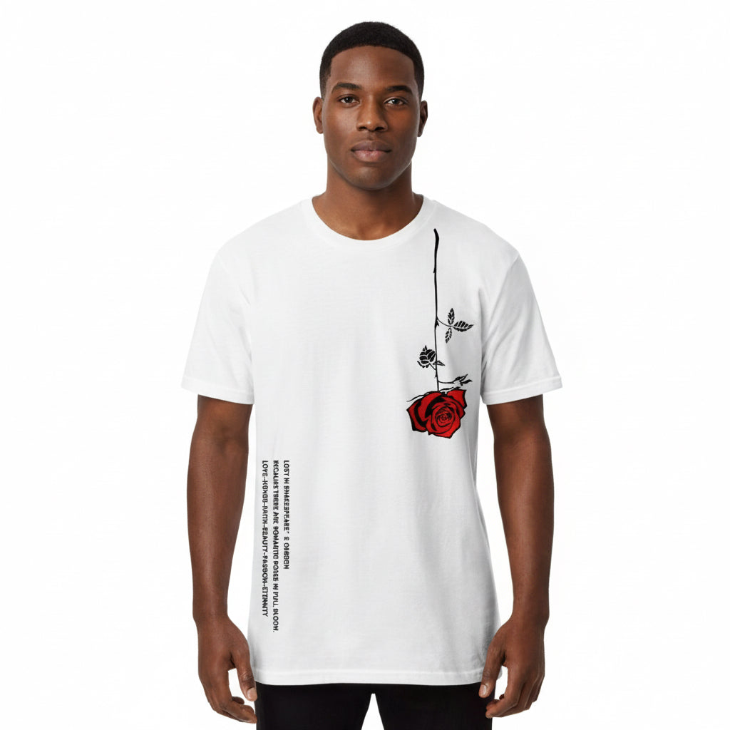 Rose 3D Digital Short Sleeved T-shirt For Men by GJG Denim