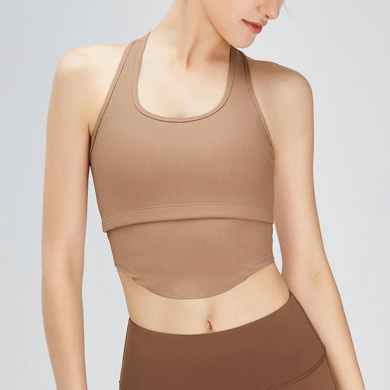 U-shaped Breathable Exercise Tank Top by GJG Denim