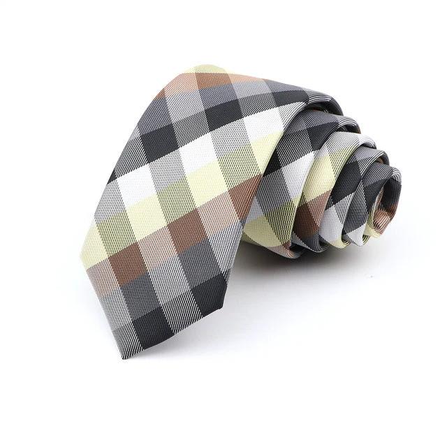Men's 6cm Casual Ties Skinny Tie Fashion Polyester Plaid by GJG Denim