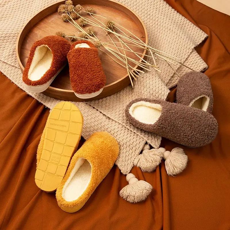 Furry Slippers Soft Winter Bedroom Slippers Women by GJG Denim