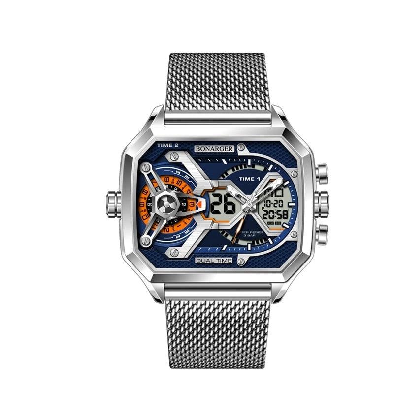 Men's Electronic Multi-functional Sports Luminous Waterproof Watch by GJG Denim