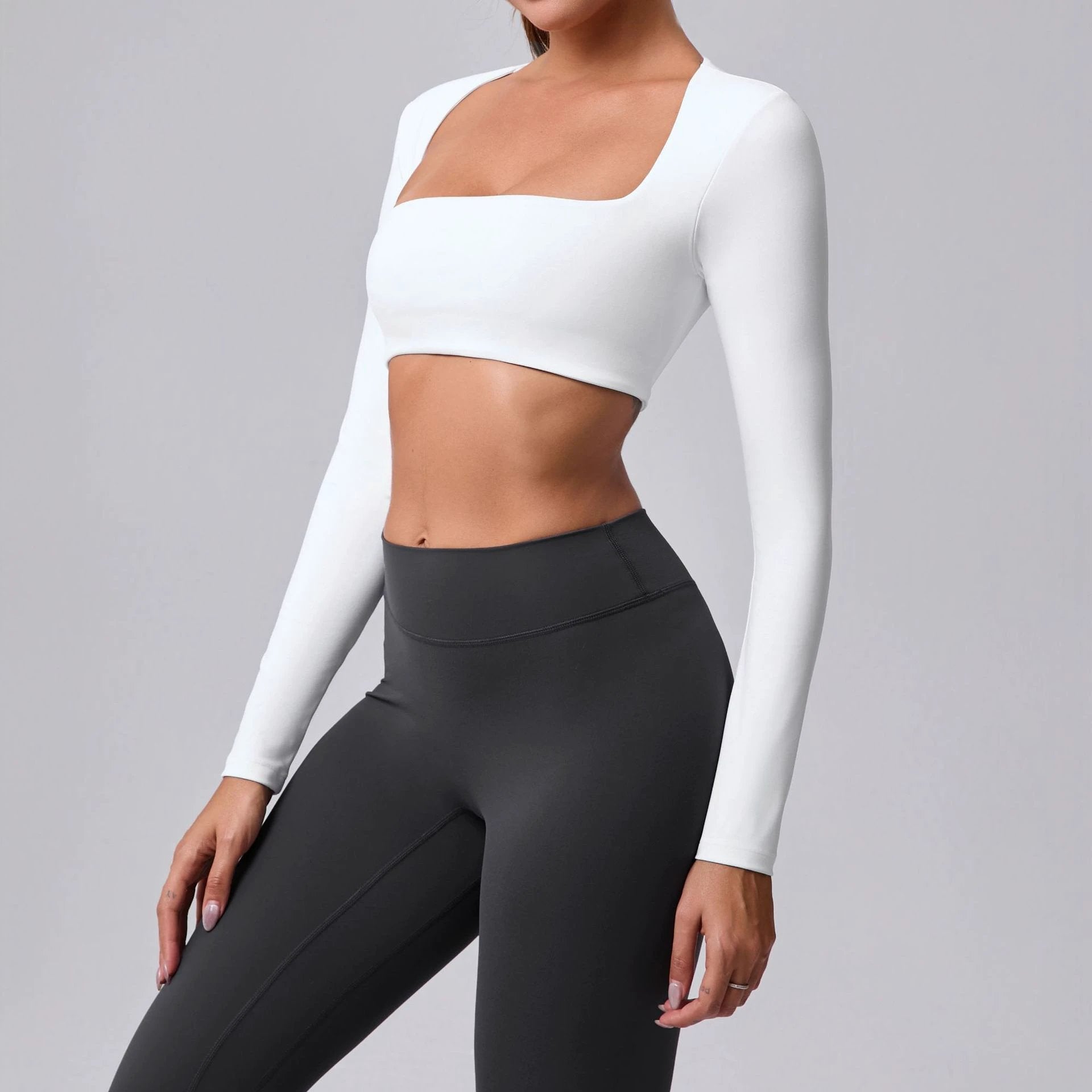 Autumn Sand Brushed Shawl Long Sleeve Yoga Wear by GJG Denim