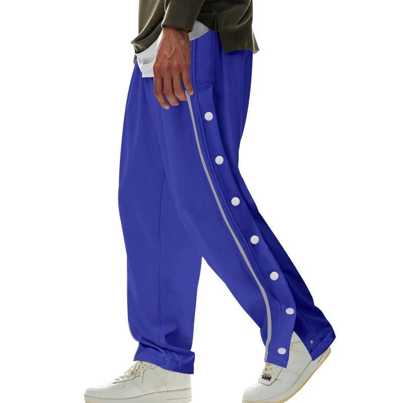 Men's Basketball Tear And Pull Sports Casual Sweatpants by GJG Denim