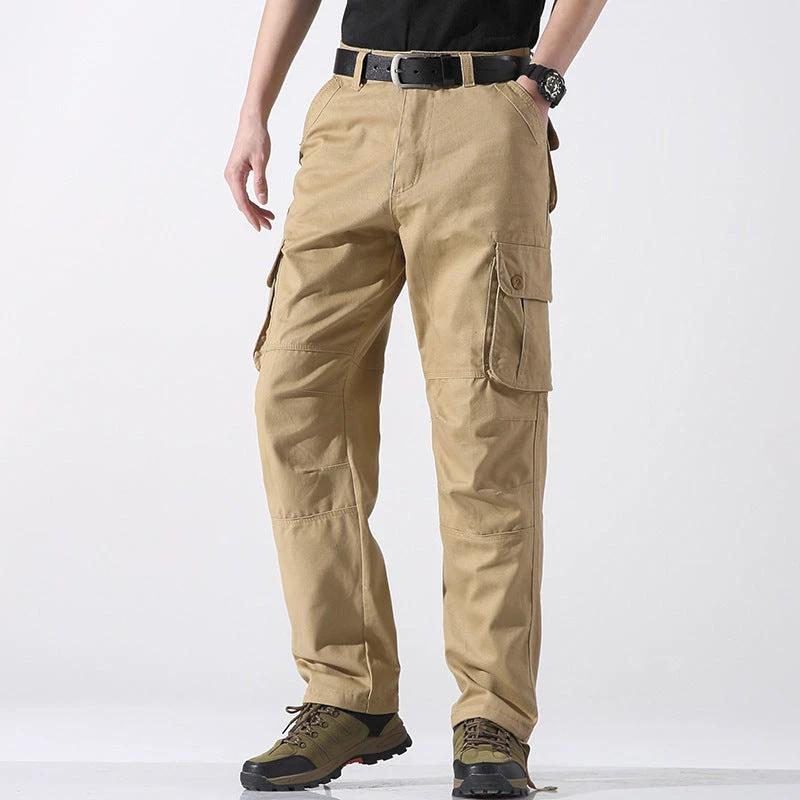 Men's Three-dimensional Pocket Straight-leg Cargo Pants by GJG Denim