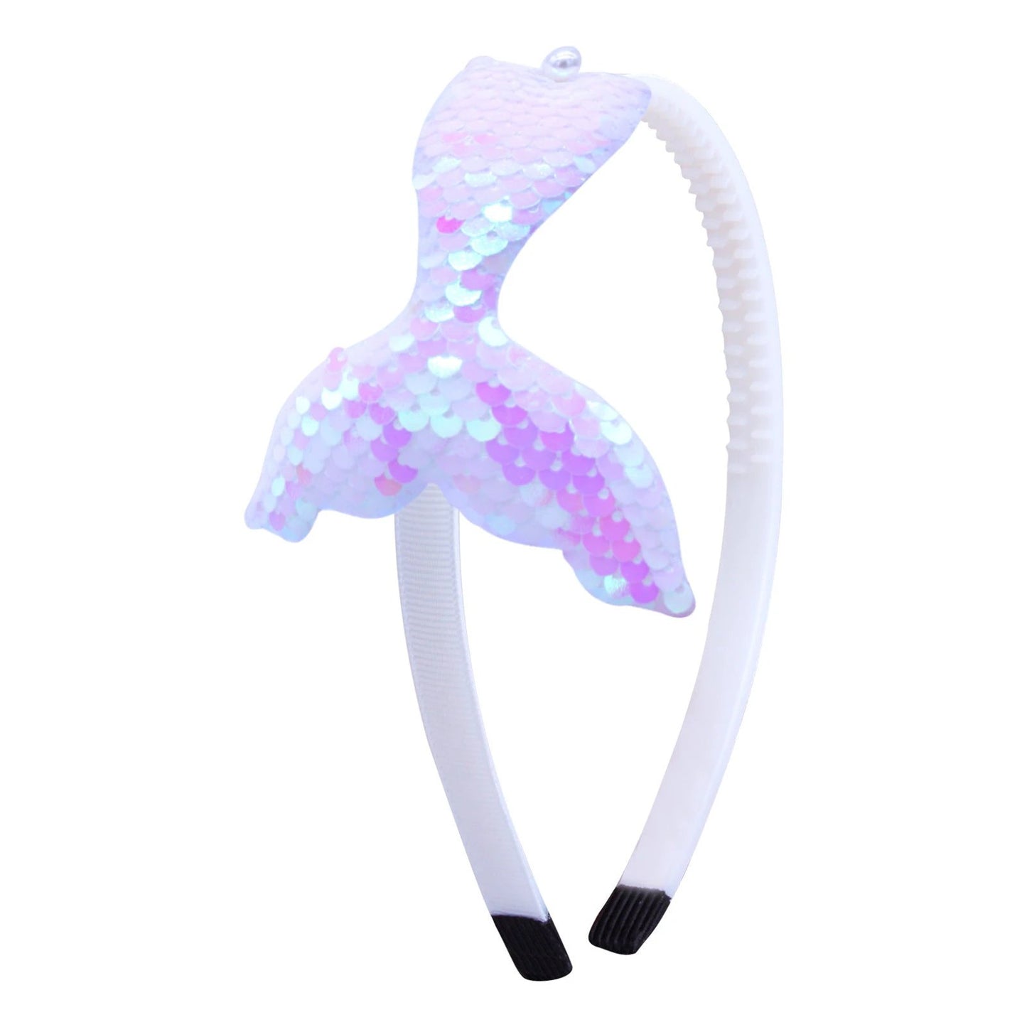 Sequined Hair Accessories Mermaid Tail Flip Fish Scale Pearl Headband Non-slip Manual Hairpin by GJG Denim