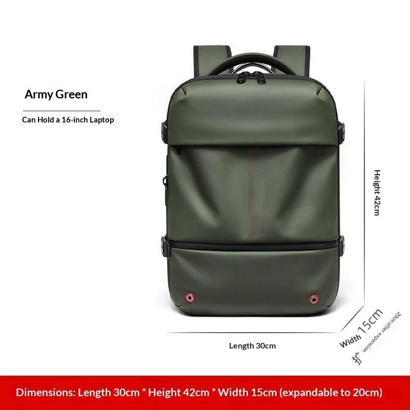 Men's High-Capacity Water-Resistant Expandable Laptop Bag by GJG Denim