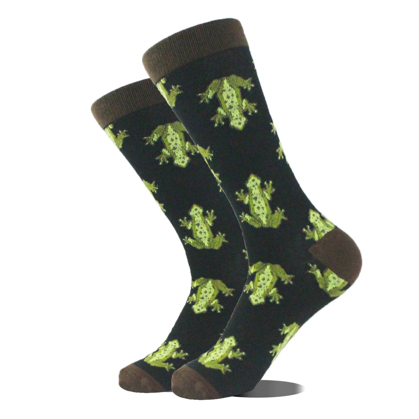 Men's Cartoon Animal Retro Oil Painting Mid-calf Socks by GJG Denim
