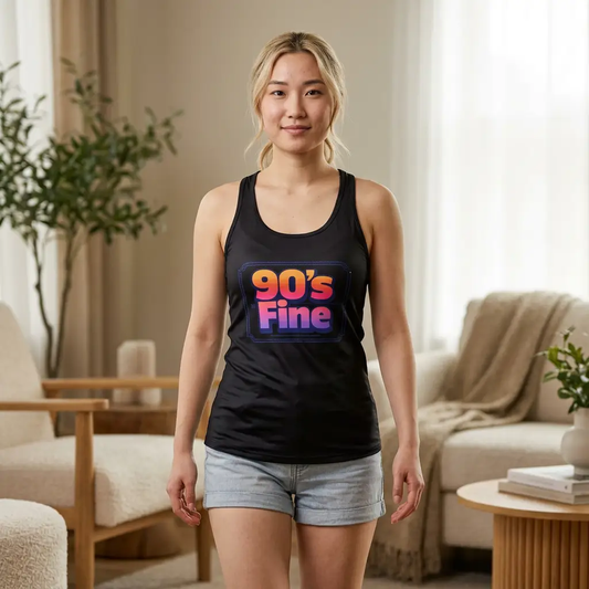 90's fine Women's Ideal Racerback Tank by Printify