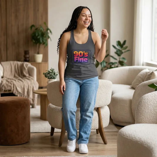 90's fine Women's Ideal Racerback Tank by Printify