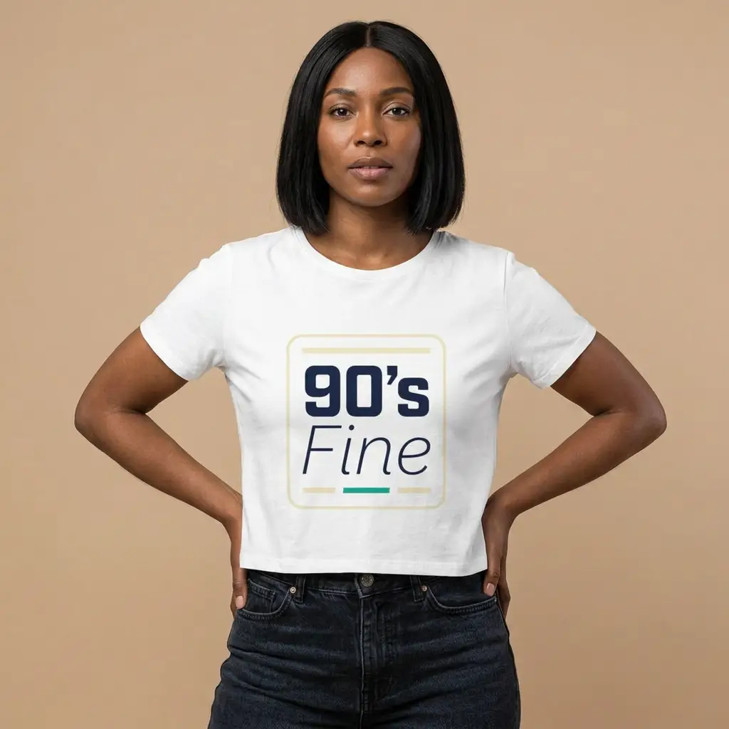 90's Fine Crop Tee — Retro 90s Graphic Women's Crop Top by Printify
