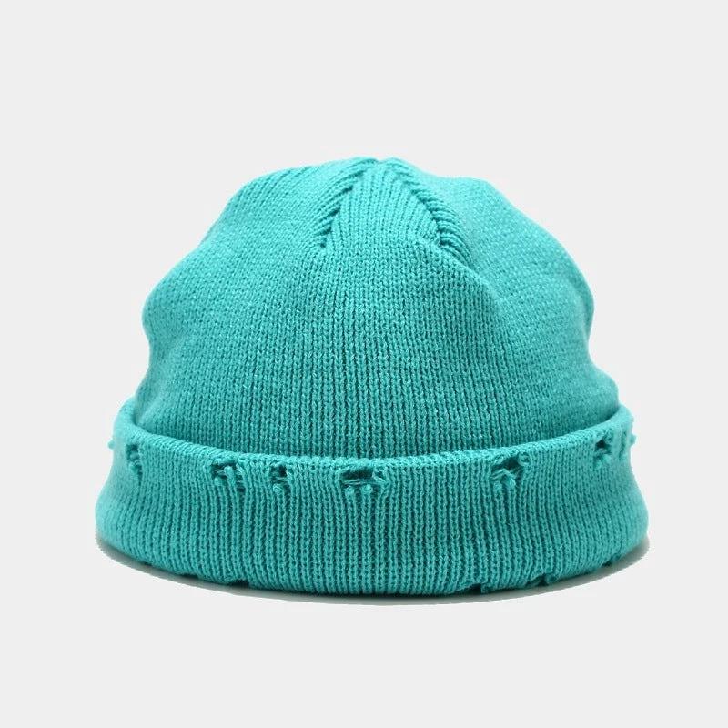 Men's Hole Knitted Beanie by GJG Denim