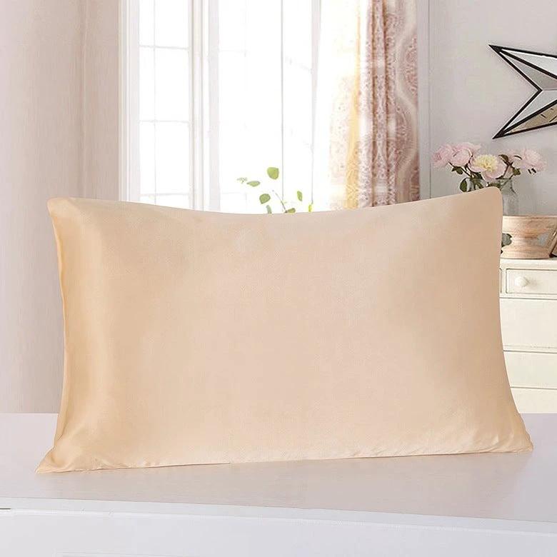 Pillowcase Satin Solid Color Simulation Silk Single Pillowcase Ice Silk Pillowcase by GJG Denim
