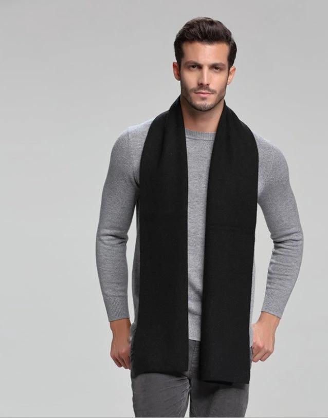Men's Cashmere Tide Business Casual Double-sided Scarf by GJG Denim