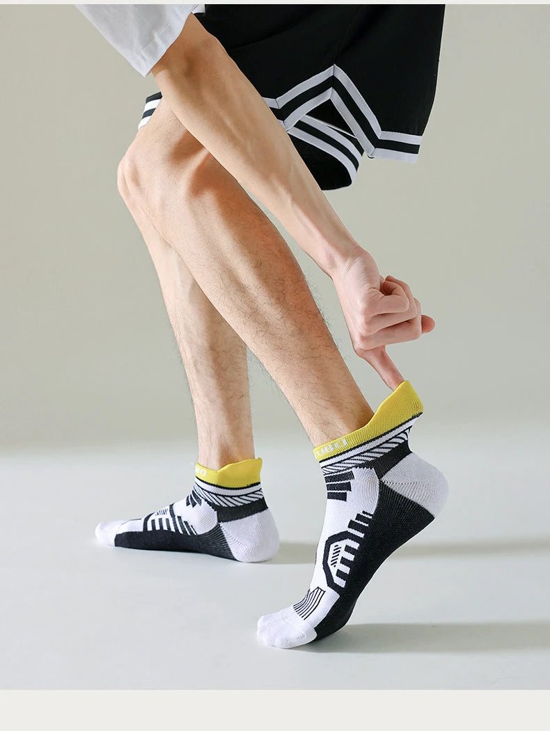 Men's Mesh Breathable And Sweat Absorbing Low Cut Socks by GJG Denim