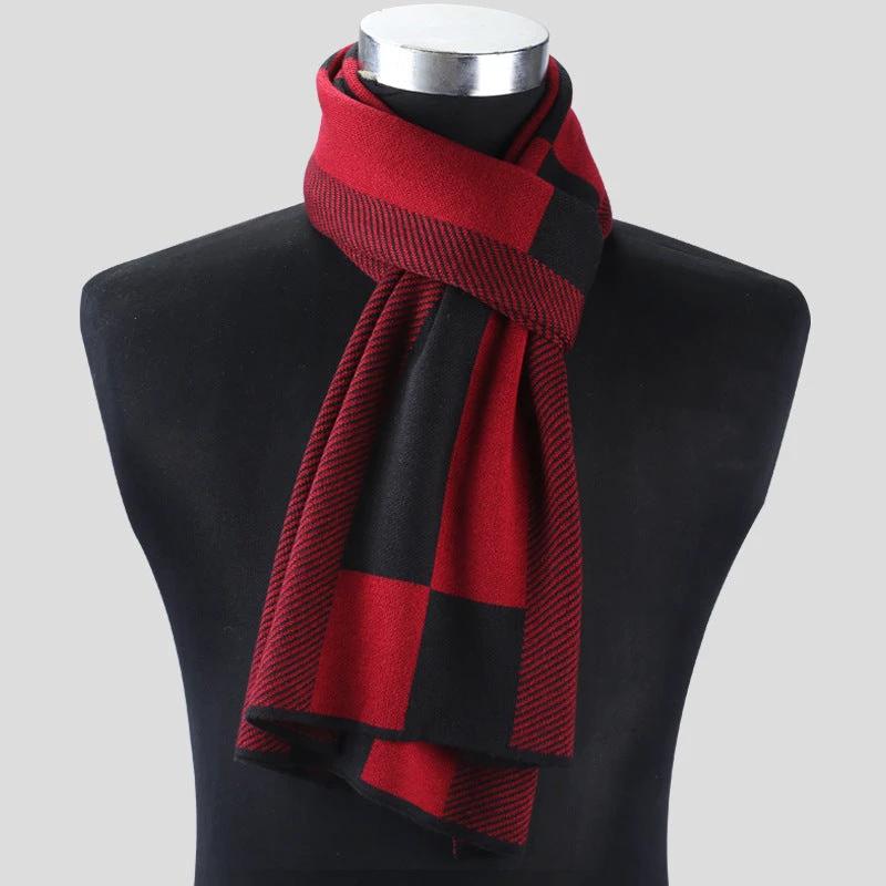 Men's Plaid Knitted Scarf by GJG Denim