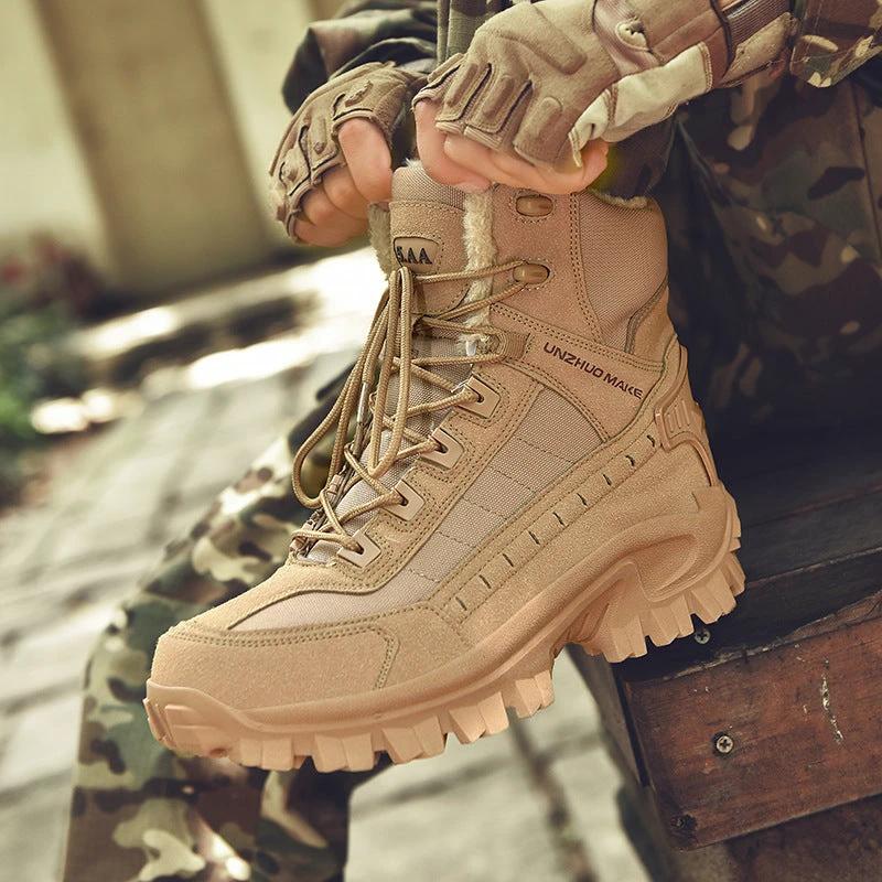 Men's Combat Boots Fleece-lined by GJG Denim